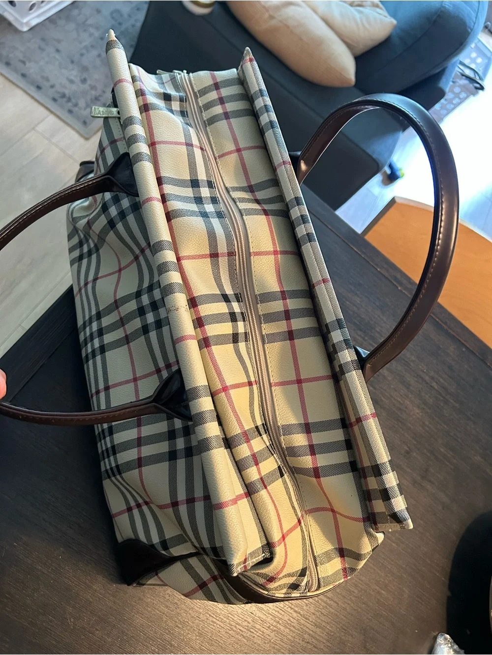 Vintage Tags by Lanig Plaid Golf Boston Travel Bag Duffel Rare